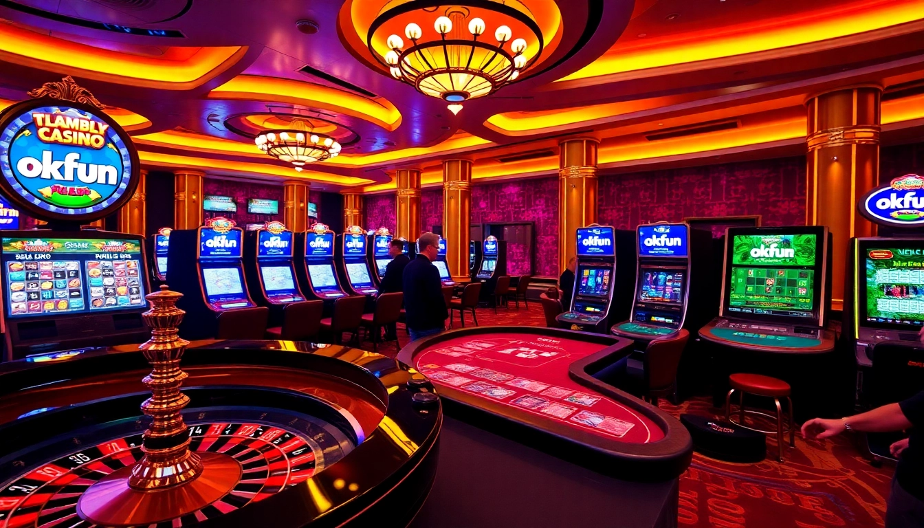 Experience the thrill of gaming with the app okfun in a vibrant casino atmosphere filled with excitement.