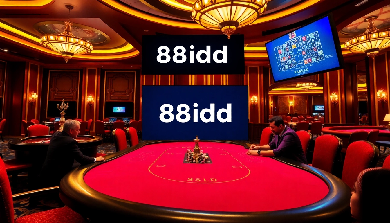 Experience the thrill of gambling at a vibrant casino table featuring 88idd excitement.