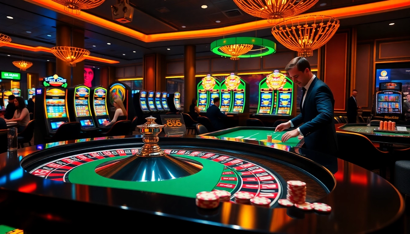 Experience thrilling gameplay at DH88 casino with vibrant slot machines and exciting roulette tables.