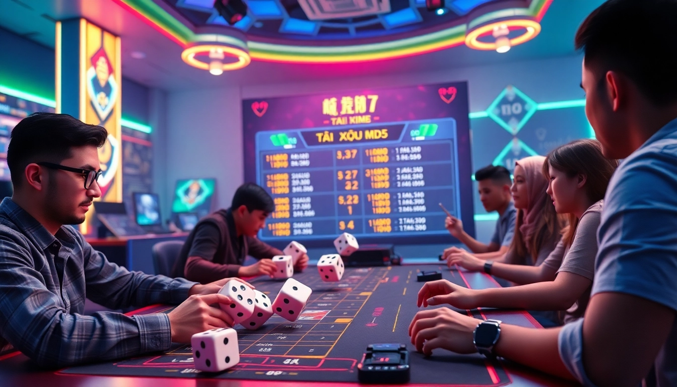 Tài Xỉu MD5 online gaming scene with players engaged in a thrilling betting experience.
