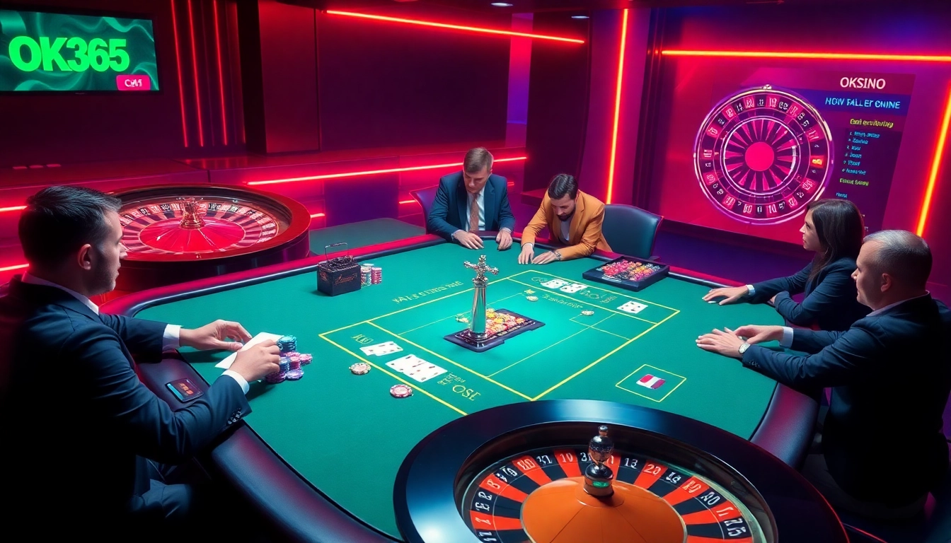Experience thrilling online gambling at https://ok365s.co/ with modern casino elements and vibrant graphics.