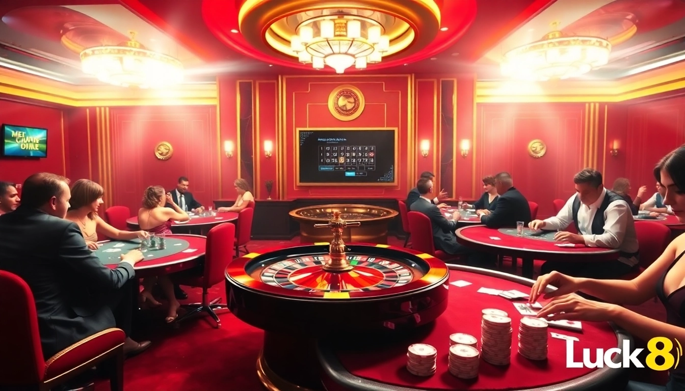 Lucky gamblers at Luck8 casino table enjoying vibrant games and excitement.