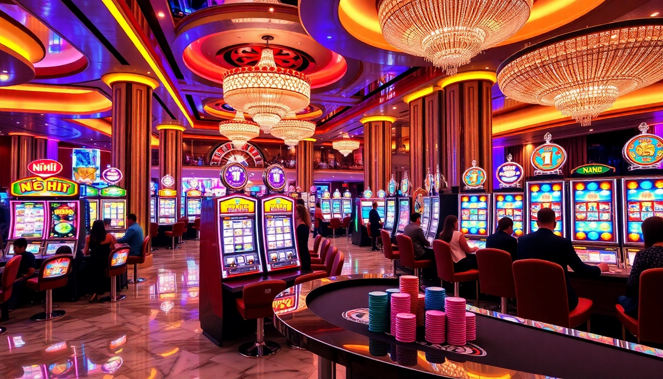 Experience the thrill of winning at nổ hũ slot machines in a luxurious casino setting.