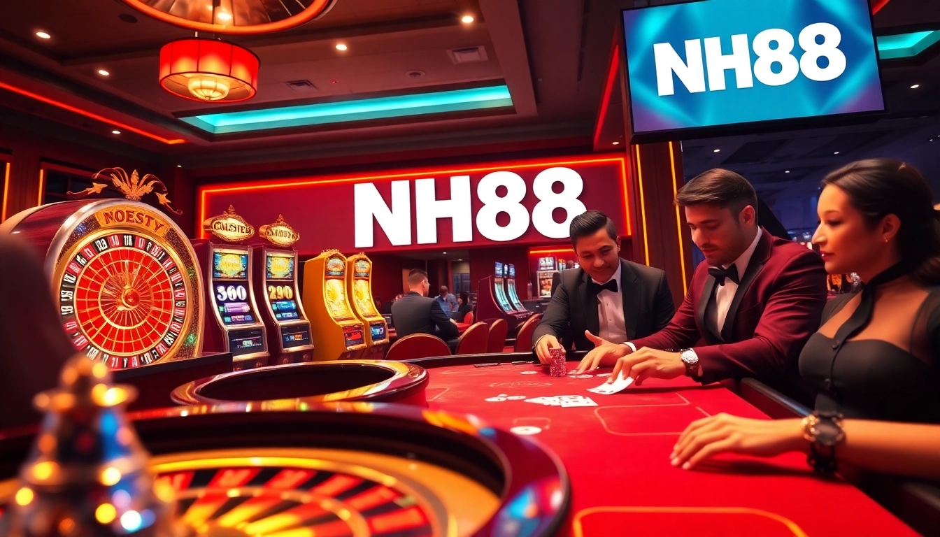 Experience the excitement of gambling at NH88 with stunning visuals of roulette and poker.