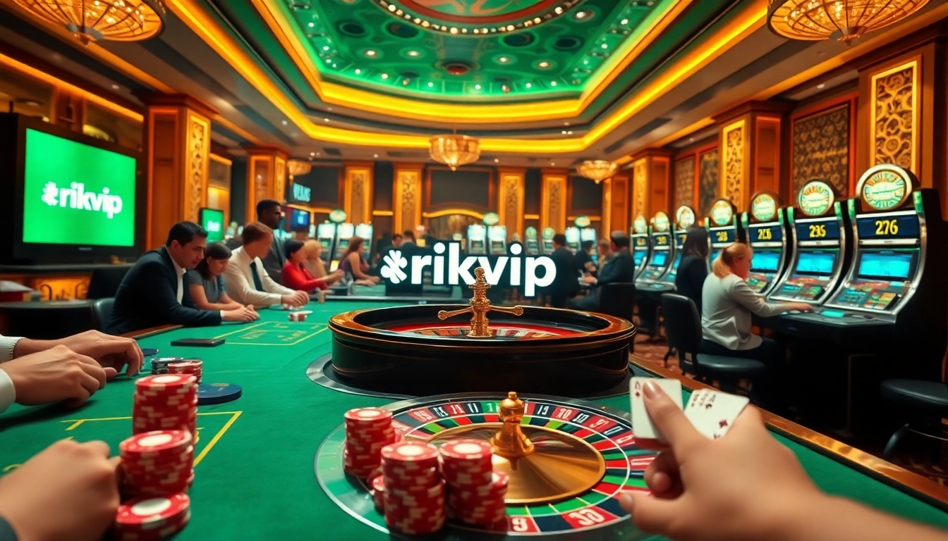 Experience the excitement of rikvip with players engaging in a dynamic casino atmosphere.
