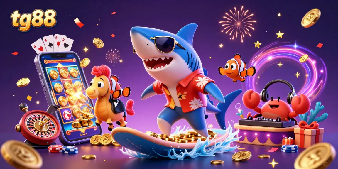 Experience thrilling gameplay at tg88 with vibrant casino characters and dynamic gaming elements.