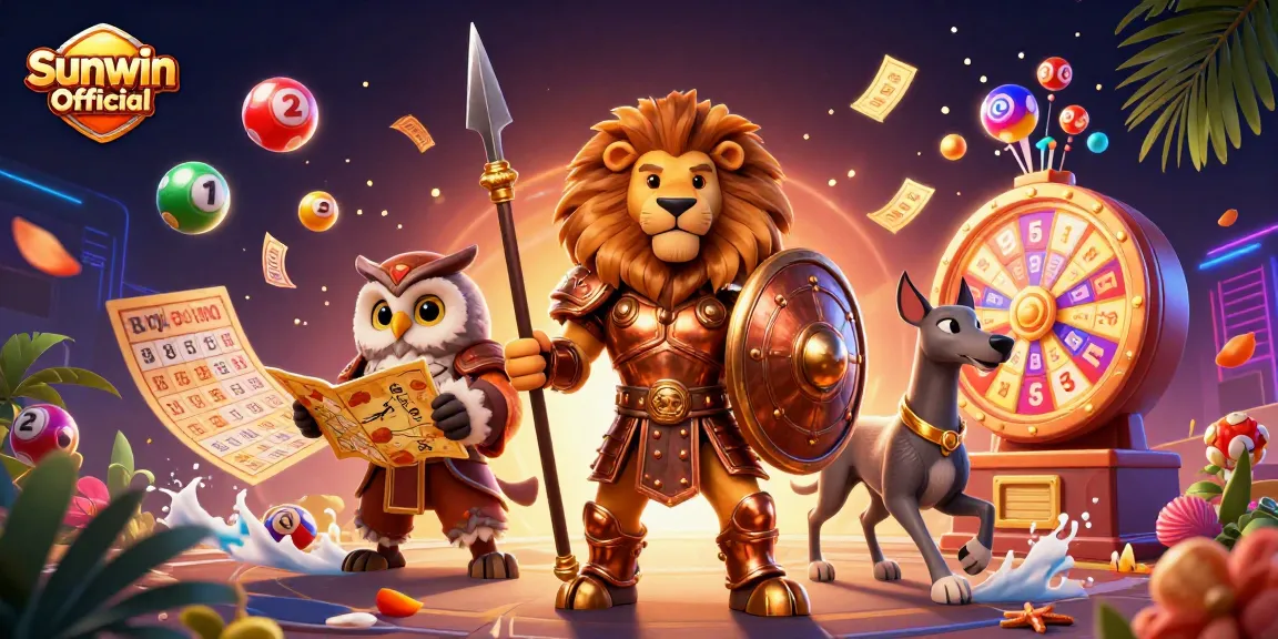 Engage in thrilling gambling at Sunwin Official with a vibrant, dynamic casino illustration.