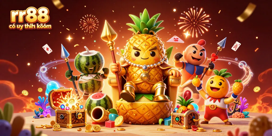 Experience the excitement of rr88 có uy tín không in a vibrant beach casino scene with dynamic characters and game elements.